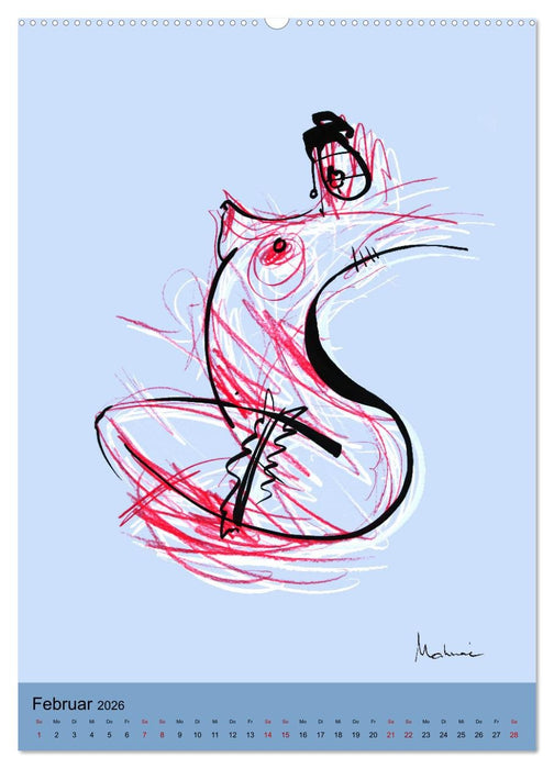 Minimal-Art, Aktzeichnung (CALVENDO Wandkalender 2026)