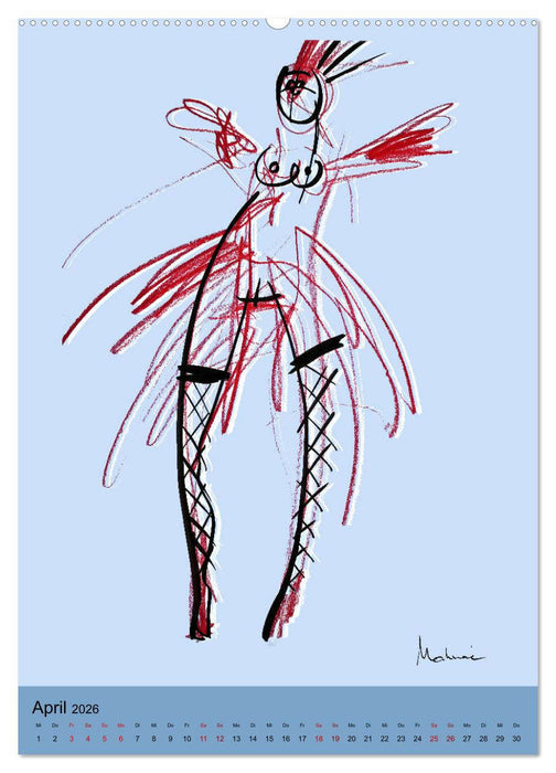 Minimal-Art, Aktzeichnung (CALVENDO Wandkalender 2026)