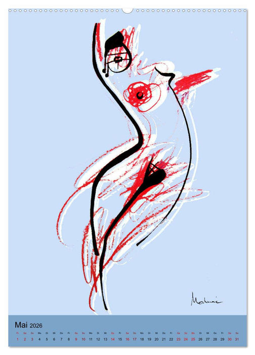 Minimal-Art, Aktzeichnung (CALVENDO Wandkalender 2026)