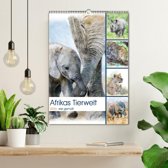 Afrikas Tierwelt - wie gemalt (CALVENDO Wandkalender 2026)