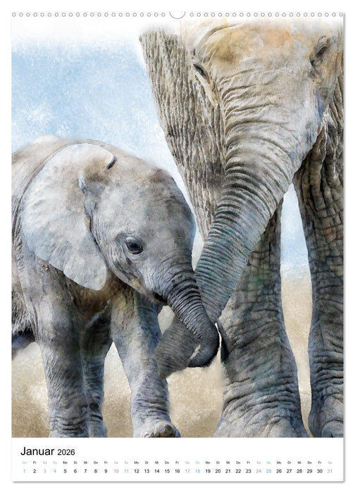 Afrikas Tierwelt - wie gemalt (CALVENDO Wandkalender 2026)