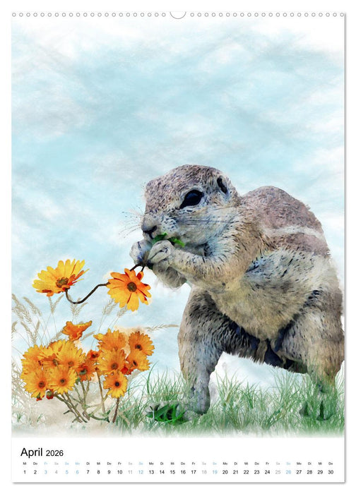 Afrikas Tierwelt - wie gemalt (CALVENDO Wandkalender 2026)