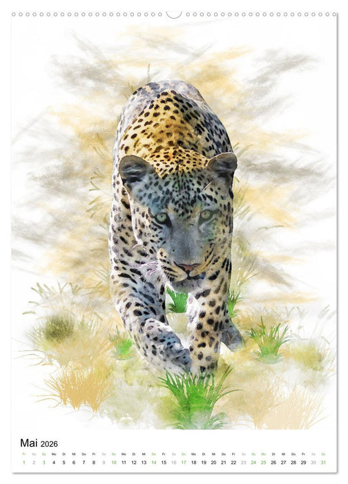 Afrikas Tierwelt - wie gemalt (CALVENDO Wandkalender 2026)