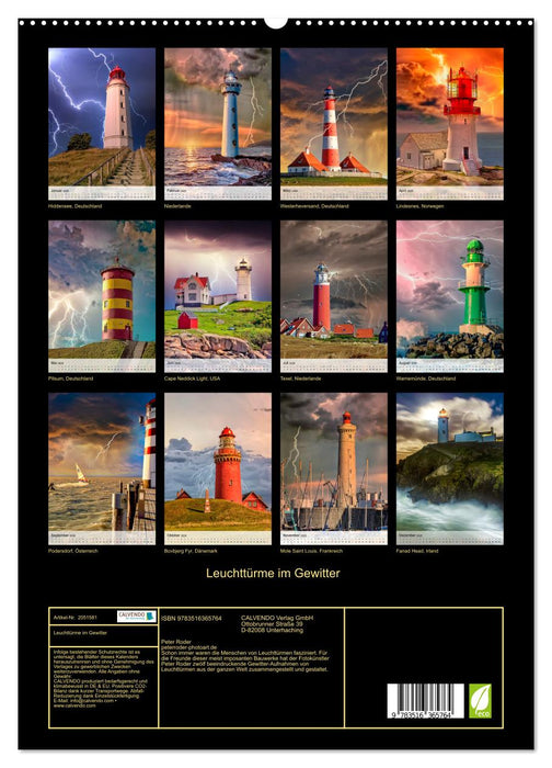 Leuchttürme im Gewitter (CALVENDO Wandkalender 2026)