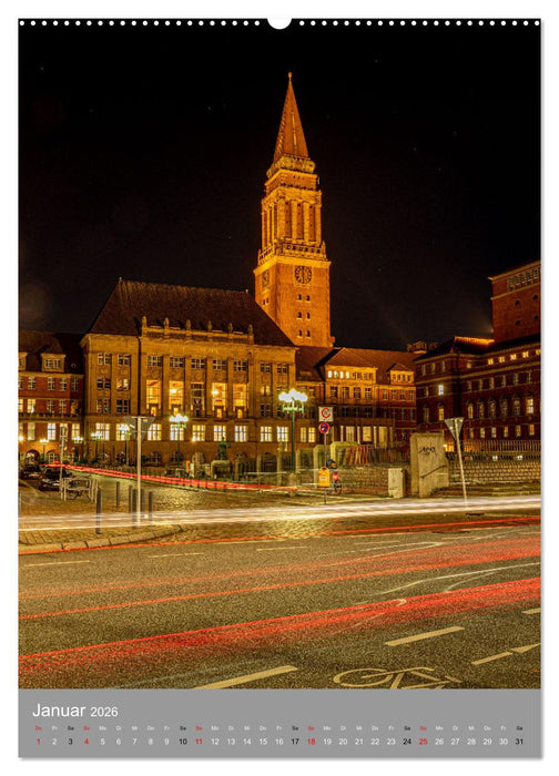Kiel im Dunkeln. (CALVENDO Premium Wandkalender 2026)