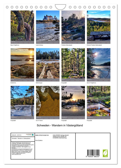 Schweden - Wandern in Västergötland (CALVENDO Wandkalender 2026)