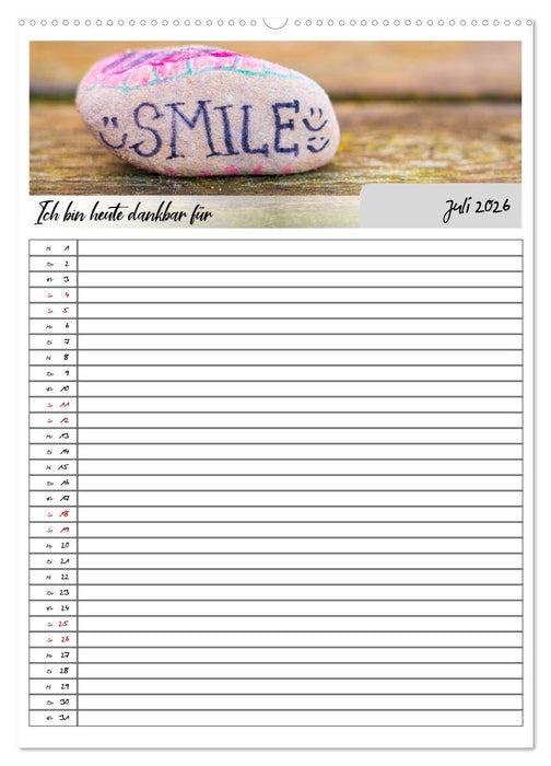 Ich bin dankbar - ein Jahr voller Achtsamkeit (CALVENDO Premium Wandkalender 2026)