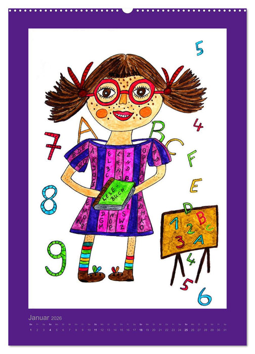 Kunterbunte Mädels (CALVENDO Premium Wandkalender 2026)