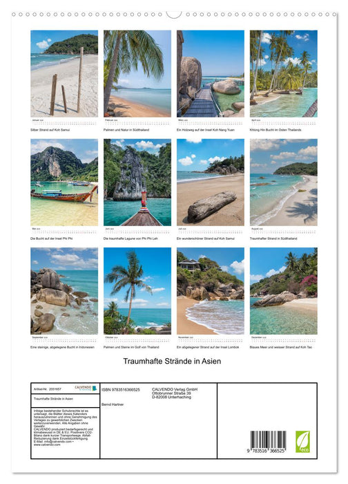 Traumhafte Strände in Asien (CALVENDO Wandkalender 2026)