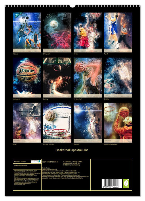 Basketball spektakulär (CALVENDO Premium Wandkalender 2026)
