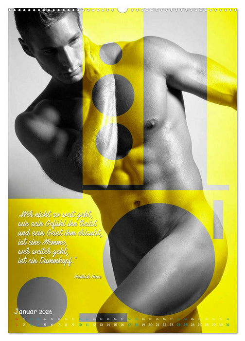 Männer und gefühlvolle Zitate (CALVENDO Premium Wandkalender 2026)