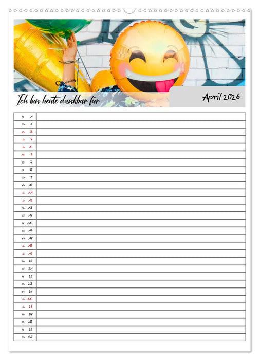 Ich bin dankbar - ein Jahr voller Achtsamkeit (CALVENDO Wandkalender 2026)