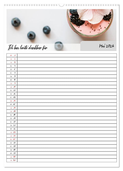 Ich bin dankbar - ein Jahr voller Achtsamkeit (CALVENDO Wandkalender 2026)