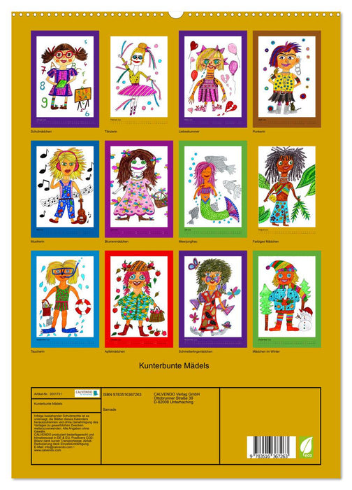 Kunterbunte Mädels (CALVENDO Wandkalender 2026)