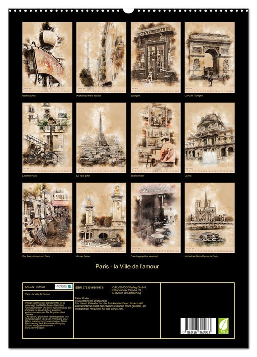 Paris - la Ville de l'amour (CALVENDO Wandkalender 2026)