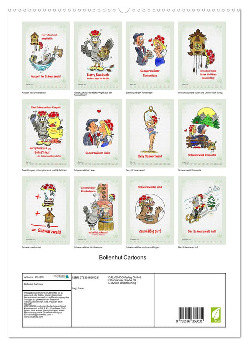 Bollenhut Cartoons (CALVENDO Premium Wandkalender 2026)