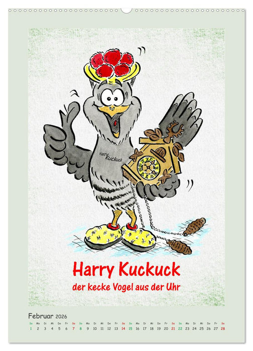 Bollenhut Cartoons (CALVENDO Premium Wandkalender 2026)