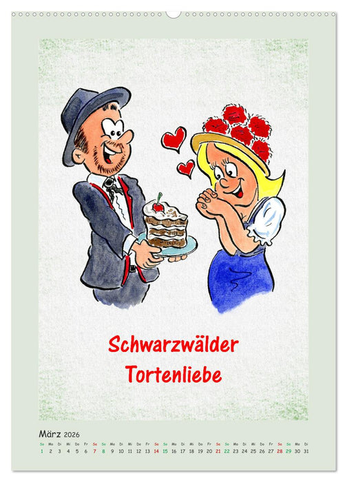 Bollenhut Cartoons (CALVENDO Premium Wandkalender 2026)
