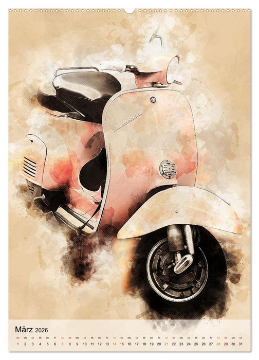 Motorroller - Vespa Galerie (CALVENDO Wandkalender 2026)
