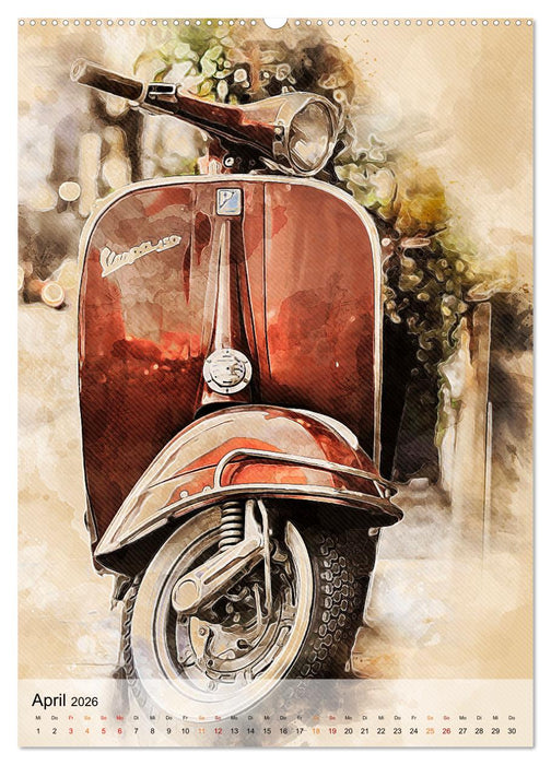 Motorroller - Vespa Galerie (CALVENDO Wandkalender 2026)