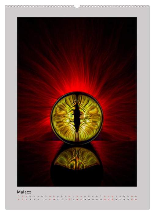 Lensball - Lichtmalerei in der Glaskugel (CALVENDO Wandkalender 2026)
