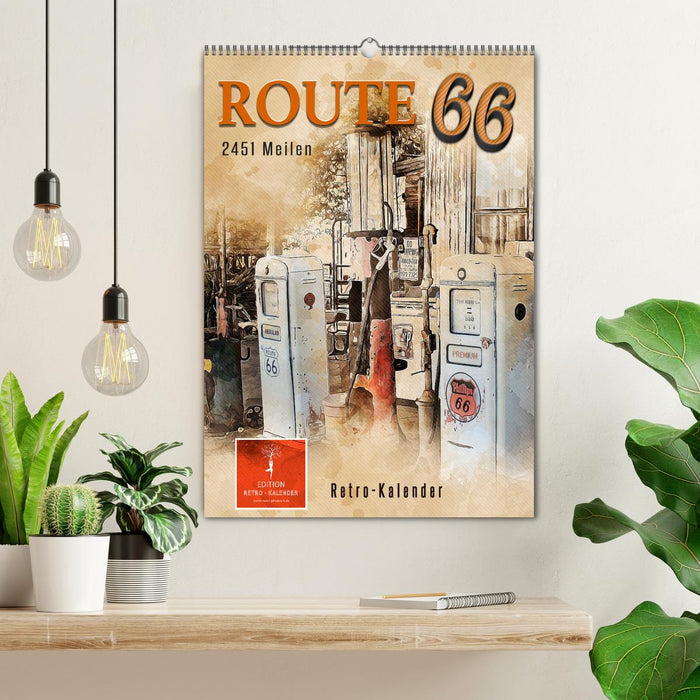 Route 66 - 2451 Meilen (CALVENDO Wandkalender 2026)