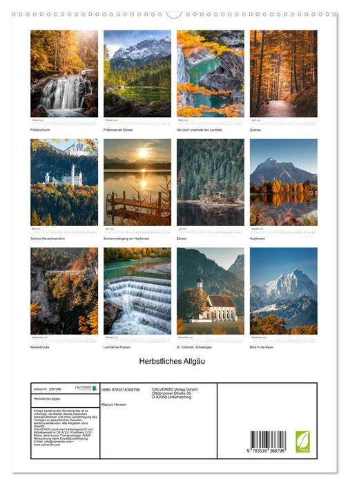 Herbstliches Allgäu (CALVENDO Premium Wandkalender 2026)