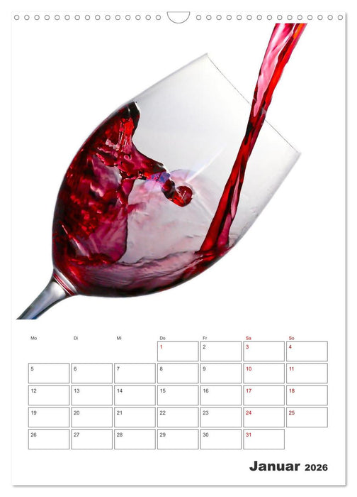 Weinkalender - für Kenner und Genießer (CALVENDO Wandkalender 2026)