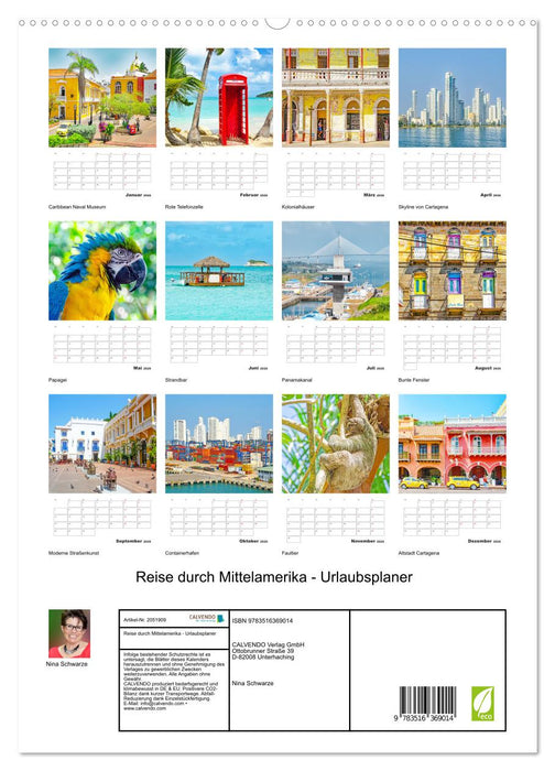 Reise durch Mittelamerika - Urlaubsplaner (CALVENDO Premium Wandkalender 2026)