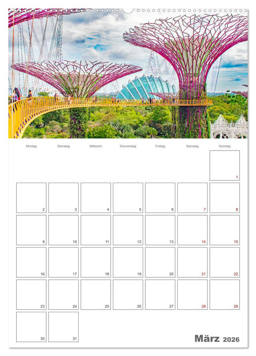 Unterwegs in Singapur (CALVENDO Premium Wandkalender 2026)