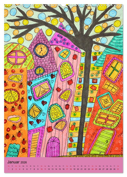 Häuser in Farbenpracht (CALVENDO Wandkalender 2026)