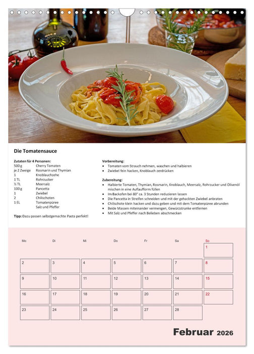 Der tolle Rezeptkalender (CALVENDO Wandkalender 2026)