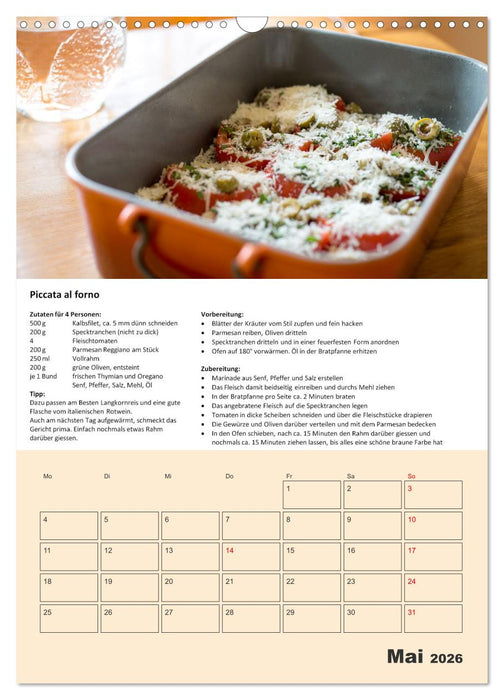 Der tolle Rezeptkalender (CALVENDO Wandkalender 2026)