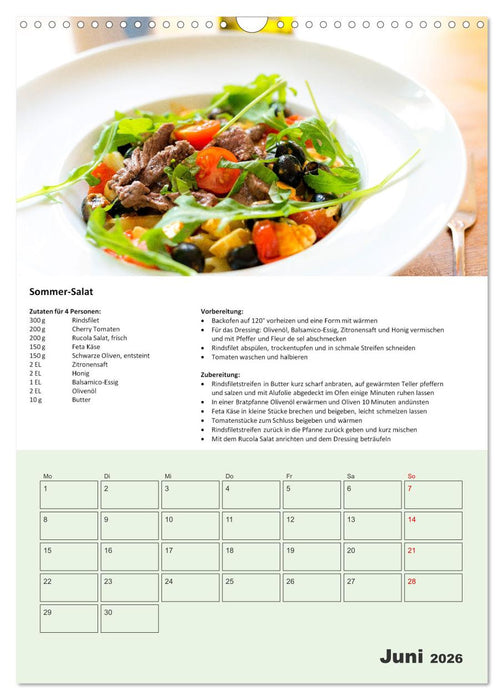Der tolle Rezeptkalender (CALVENDO Wandkalender 2026)