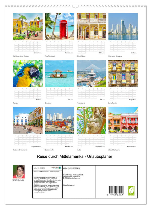Reise durch Mittelamerika - Urlaubsplaner (CALVENDO Wandkalender 2026)