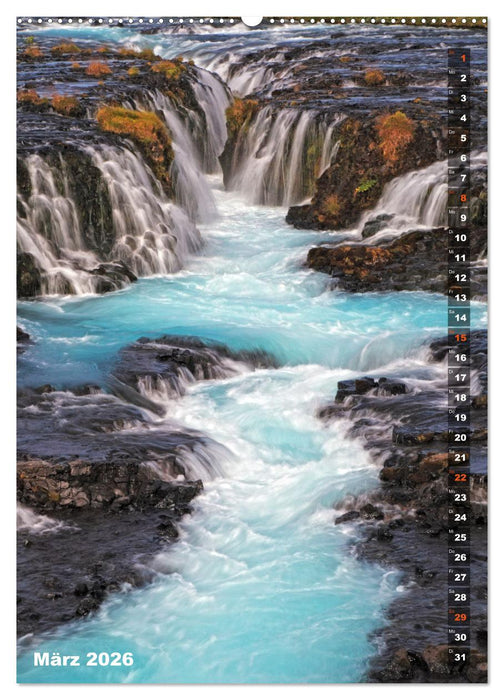 Wasserfälle auf Island (CALVENDO Premium Wandkalender 2026)