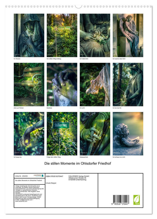 Die stillen Momente im Ohlsdorfer Friedhof (CALVENDO Wandkalender 2026)