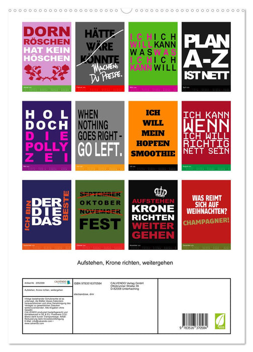 Aufstehen, Krone richten, weitergehen (CALVENDO Wandkalender 2026)
