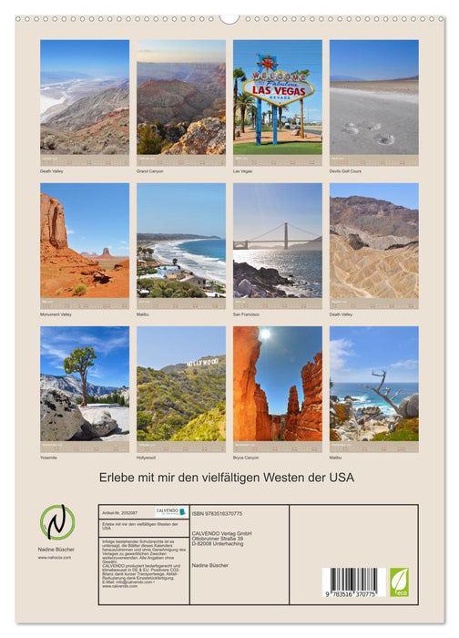 Erlebe mit mir den vielfältigen Westen der USA (CALVENDO Premium Wandkalender 2026)