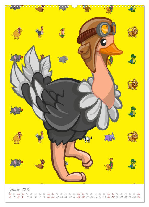 Grundschule Tier Kalender - Tier Wandkalender für Vorschule, Grundschule und Kinderzimmer (CALVENDO Wandkalender 2026)