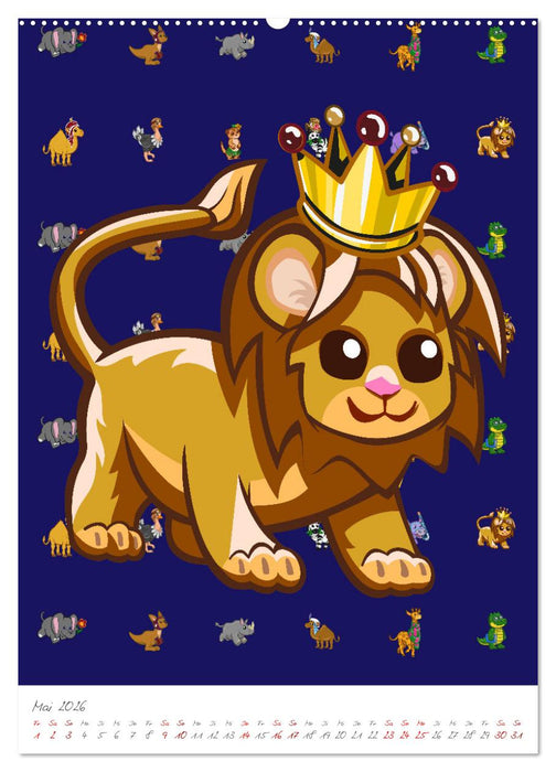 Grundschule Tier Kalender - Tier Wandkalender für Vorschule, Grundschule und Kinderzimmer (CALVENDO Wandkalender 2026)