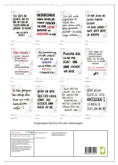 Angesagtes-Sprüche für alle Lebenslagen (CALVENDO Wandkalender 2026)