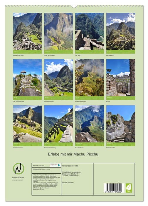 Erlebe mit mir Machu Picchu (CALVENDO Premium Wandkalender 2026)