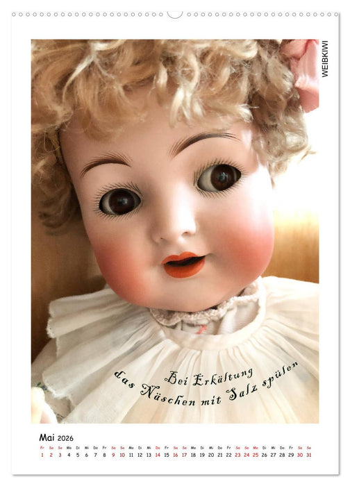 Alte Hausmittel - präsentiert von alten Puppen (CALVENDO Wandkalender 2026)