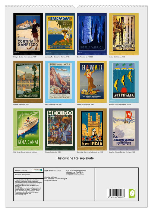 Historische Reiseplakate (CALVENDO Premium Wandkalender 2026)