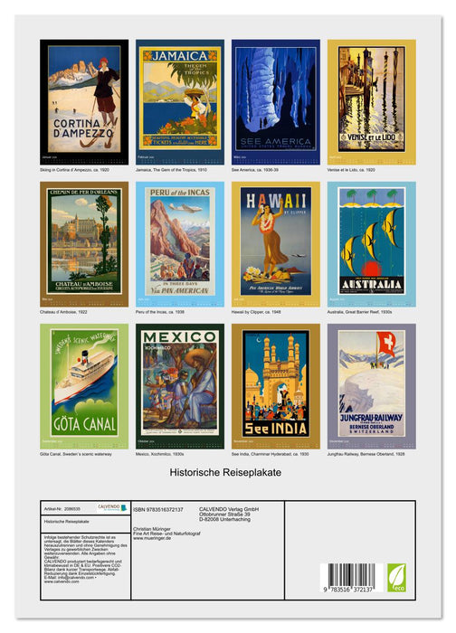 Historische Reiseplakate (CALVENDO Premium Wandkalender 2026)