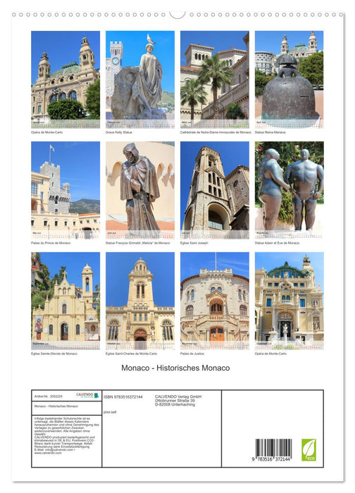 Monaco - Historisches Monaco (CALVENDO Premium Wandkalender 2026)
