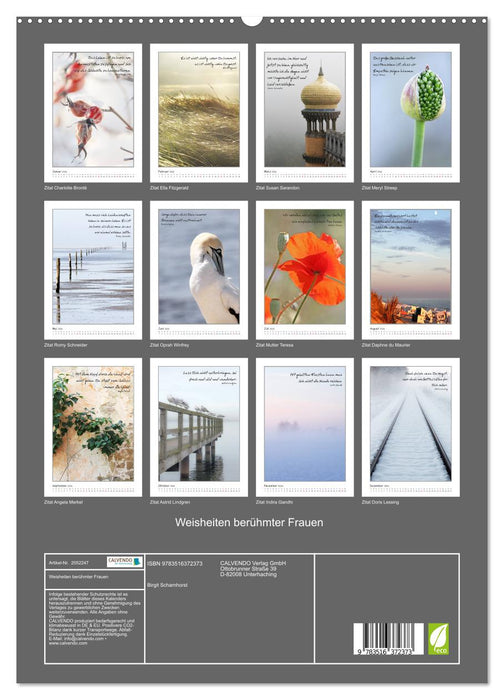 Weisheiten berühmter Frauen (CALVENDO Premium Wandkalender 2026)