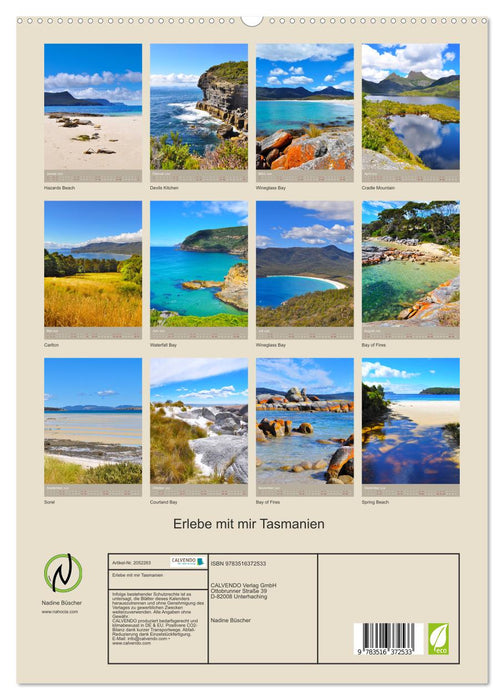 Erlebe mit mir Tasmanien (CALVENDO Premium Wandkalender 2026)