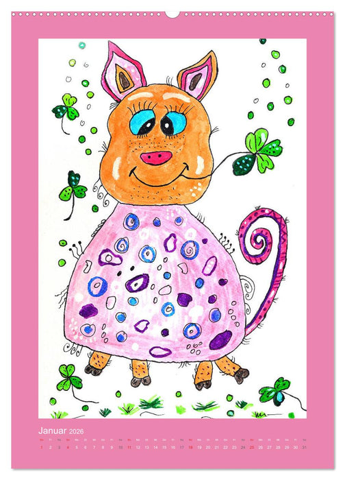 Tierische Wesen - kunterbunt (CALVENDO Wandkalender 2026)